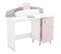 Bureau 1 porte et 1 niche ETOILES 2 Gris, rose et blanc