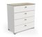 Commode 4 Tiroirs Izzy Blanc Et Bois - Naturel