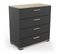 Commode 4 Tiroirs Izzy Noir Et Bois - Naturel