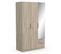 Armoire 3 Portes, 2 Tiroirs Et 1 Miroir - L119,4 Cm