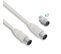 Câble TV Coaxial 9,52 Mm Mâle/mâle+adaptateurs Universels 5 M - Blanc