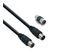 Câble TV Coaxial 9,52 Mm Mâle/fem.+adaptateur Mâle/mâle 2 M - Noir