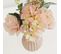 Bouquet Artificiel De Fleurs Roses En Pot 25cm Lot De 2