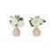 Bouquet Artificiel De Fleurs Blanches En Pot 25cm Lot De 2