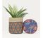 Cache-pots En Jute Et Tissu Ethnique 25cm Lot De 2