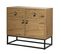 Buffet Industriel 2 Portes 2 Tiroirs Décor Bois - L90 Cm