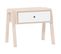 Table De Chevet Ou Tabouret 1 Tiroir - Blanc Et Beige