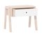 Table De Chevet Ou Tabouret 1 Tiroir - Blanc Et Beige