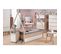 Commode 3 Tiroirs Et 1 Porte Abattant - Blanc Et Beige