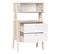 Commode 2 Tiroirs Et 1 Porte Abattant - Blanc Et Beige