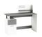 Bureau 1 Porte Et 1 Tiroir L121,5 Cm - Décor Gris Foncé Et Blanc