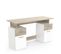 Bureau Double Caisson L134,8 Cm - Décor Bois Clair Et Blanc