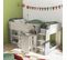 Lit Enfant Avec Bureau Et Rangements 90x200 - Blanc Et Gris