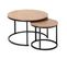 Lot De 2 Tables Basses Gigognes Rondes Effet Bois - L70 X H45,5 Cm