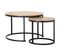 Lot De 2 Tables Basses Gigognes Rondes Effet Bois - L70 X H45,5 Cm