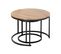 Lot De 2 Tables Basses Gigognes Rondes Effet Bois - L70 X H45,5 Cm