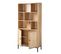 Bibliothèque Avec Rangement 2 Portes Effet Bois - L80 X H175 Cm