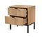 Table De Chevet 2 Tiroirs Effet Lattes De Bois - H51 Cm