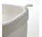Panier Rond Maille Crochet Blanc H17cm X L20cm X L20cm