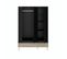 Armoire 3 portes 2 tiroirs L.135 cm ALBORG noir et imitation chêne