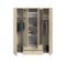 Armoire Varia - Décor Chêne - 4 Portes Battantes + 2 Miroirs + 2 Tiroirs - L 160 X H 185 X P 51 Cm