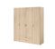 Armoire Varia - Décor Chene - 4 Portes Battantes + 2 Tiroirs  - L 160 X H 185 X P 51 Cm