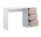 Bureau Essentiel 3 Tiroirs - Décor Chêne Et Blanc - L 121,2 X P 55 X H 74,5 Cm - Fabriqué En France