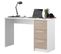 Bureau Essentiel 3 Tiroirs - Décor Chêne Et Blanc - L 121,2 X P 55 X H 74,5 Cm - Fabriqué En France