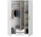 Armoire Dream 3 Portes - Panneau De Particules - Miroir - Décor Blanc - L150  X H200  X P52