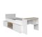 Lit 90x190/200 avec rangements et bureau intégré CLEO imitation chêne et blanc