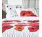 Housse De Couette 240x220 Diane Rouge + 2 Taies Coton 57 Fils