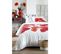 Housse De Couette 240x220 Diane Rouge + 2 Taies Coton 57 Fils