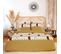 Housse De Couette 240 X 260 Geojaune + 2 Taies 100% Coton 57 Fils