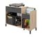 Buffet rangement vinyles ANNE imitation chêne et noir