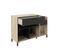 Buffet rangement vinyles ANNE imitation chêne et noir