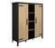 Buffet haut 2 portes CORK imitation chêne/noir