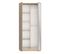 Armoire 2 Portes 1 Miroir Effet Bois H200 X L91cm