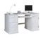 Bureau Gamer Blanc 1 Porte 5 Tiroirs