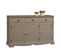 Buffet Taupe Style Anglais 3 Portes 3 Tiroirs 4 Niches L 146.6 H 89.6 P 42.5 Cm