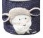 Lot De 3 Corbeilles Gigogne En Tissu En Coton Bleu