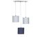 Suspension Lumineuse Trio Plafonnier En Coton Gris