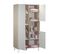 Armoire 3 Portes 1 Niche Happy - Blanc Et Bois