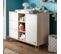 Commode 3 Tiroirs 1 Porte 3 Niches Happy - Blanc Et Bois