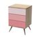 Petite Commode 3 Tiroirs Seventies - Bois Et Rose