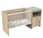 Lit Bébé Combiné 120x60 Évolutif En 90x190 En Décor Bois Avec Commode à Langer 1 Porte