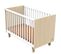 Lit Bébé 120x60 Avec Pieds Décor Chêne Velours Et Balustres Blancs