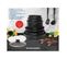 Batterie De Cuisine 15 Pieces  Poignee Amovible Effet Bois  Tous Feux Dont Induction Am1502