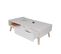 Table Basse 1 Tiroir 2 Niches Home Blanche