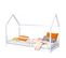 Lit Cabane 90x190 Barrière De Lit Amovible Et Sommier Inclus Panda - Blanc