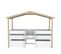 Lit Cabane Mi-hauteur 90x200 Sommier Et Tiroirs Inclus Kayla - Bois Et Blanc